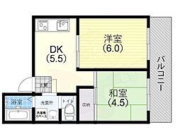 ハイツ菊水 2DKの間取図画像