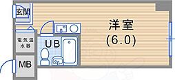 元町アーバンライフ ワンルームの間取図画像