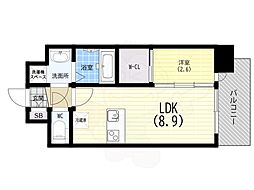 セレニテ神戸駅前アリエ 1LDKの間取図画像