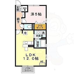 ブランミュール 1LDKの間取図画像