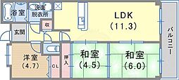 高倉山ハイツ 3LDKの間取図画像