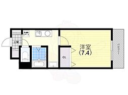 セリテ板宿 1Kの間取図画像