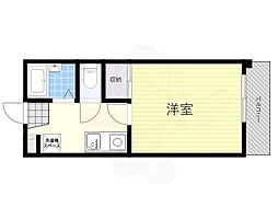 リバティー壱番館 1Kの間取図画像