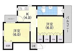 マンション-L 2Kの間取図画像