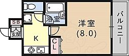 ラナップスクエア三宮プライム 1Kの間取図画像