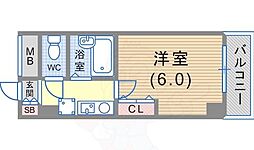 フロール須磨 1Kの間取図画像