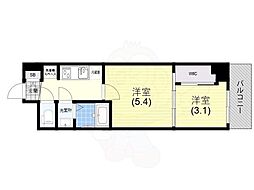 セレニテ兵庫エクラ 2Kの間取図画像