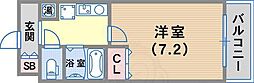 エスリード三宮 1Kの間取図画像