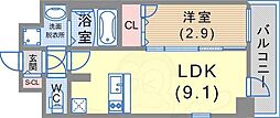 エスリード神戸レジデンス 1LDKの間取図画像