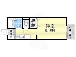 ブリュンヒルト ワンルームの間取図画像