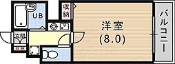 ヴェルディ神戸 1Kの間取図画像