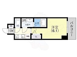 エスリード神戸兵庫駅ミッドポート 1Kの間取図画像