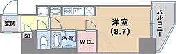 アスヴェル神戸元町海岸通 ワンルームの間取図画像