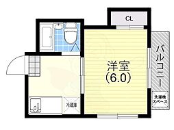 ドミトリー板宿 1Kの間取図画像