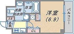 エステムコート三宮駅前3マジェスティ 1Kの間取図画像