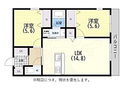 HK磯馴 2LDKの間取図画像