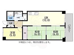シャトー・ドメール須磨 3LDKの間取図画像