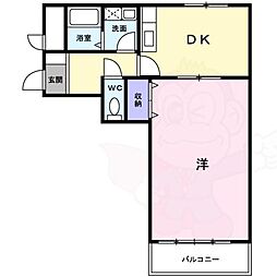 エスポワール21 1DKの間取図画像