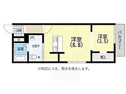神戸市須磨区須磨浦通6丁目アパート 1LDKの間取図画像
