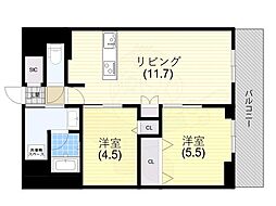 Alivis西神中央 2LDKの間取図画像