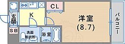 S・RESIDENCE神戸磯上通 1Kの間取図画像