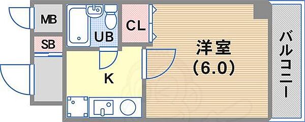 エスリード三宮第2 304｜兵庫県神戸市中央区浜辺通６丁目(賃貸マンション1K・3階・18.97㎡)の写真 その2