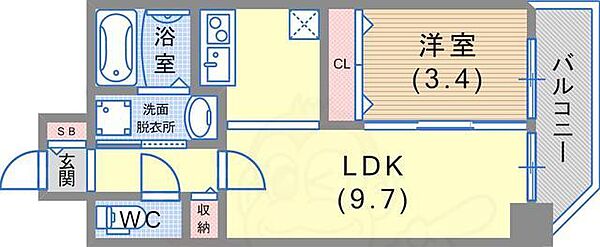 セレニテ神戸元町 405｜兵庫県神戸市中央区海岸通３丁目(賃貸マンション1LDK・4階・35.45㎡)の写真 その2