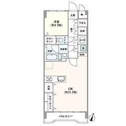 ヴェラハイツ門前仲町 1LDKの間取図画像