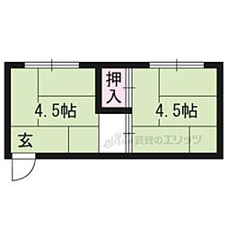 清雲荘 ワンルームの間取図画像