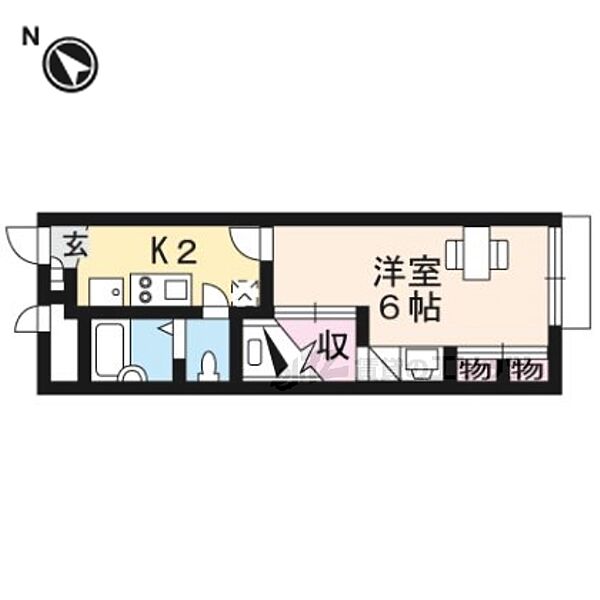 レオパレスアルモニ 101｜京都府京都市北区上賀茂津ノ国町(賃貸アパート1K・1階・22.35㎡)の写真 その2