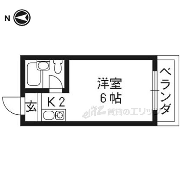 コーポジュン 102｜京都府京都市北区西賀茂鹿ノ下町(賃貸マンション1K・1階・16.00㎡)の写真 その2