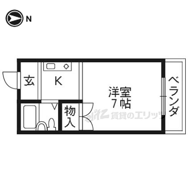 ガーデンクリス 3-F｜京都府京都市北区紫竹北栗栖町(賃貸マンション1K・3階・18.00㎡)の写真 その2