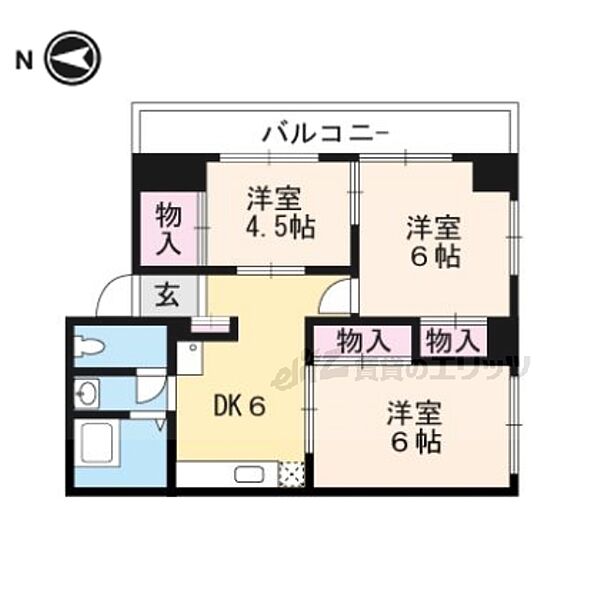 グレーシー高野 501｜京都府京都市左京区田中西浦町(賃貸マンション3DK・5階・42.00㎡)の写真 その2