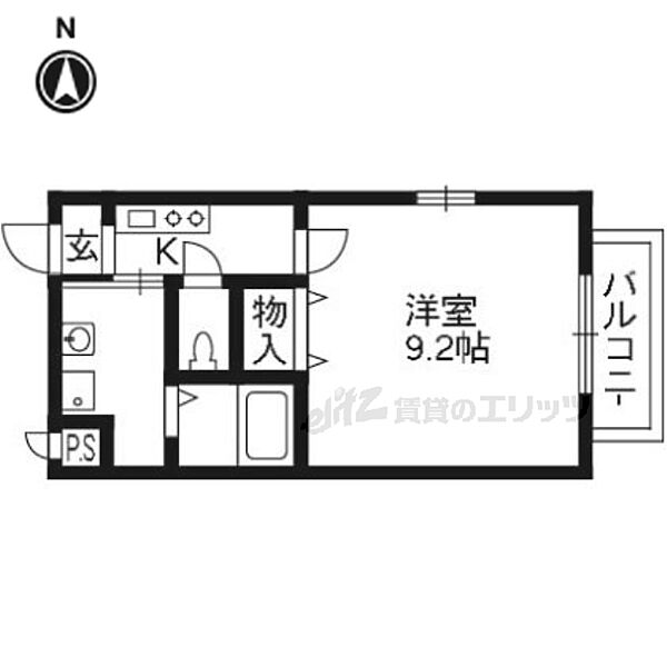 ＰＬＵＭ　ＨＯＵＳＥII 202｜京都府京都市北区上賀茂梅ケ辻町(賃貸アパート1K・2階・27.30㎡)の写真 その2