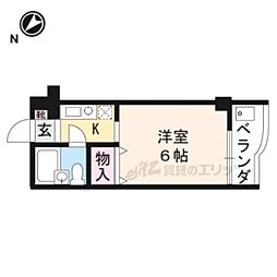第三吉与門ハイツ 1Kの間取図画像