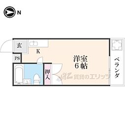 コーポラス光明 1Kの間取図画像