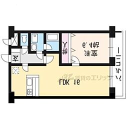長八館 2階1LDKの間取り