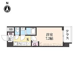 京都市上京区千本通上長者町下る革堂前之町マンション 1Kの間取図画像