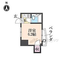上村ビル 1Kの間取図画像