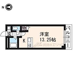 京阪本線 出町柳駅 徒歩5分の賃貸マンション 3階1Kの間取り