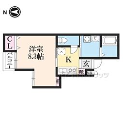 Yumarin7元田中 1Kの間取図画像
