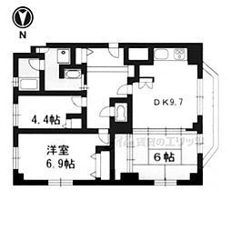 メゾン洛北 2LDKの間取図画像