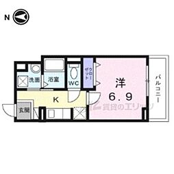 ヒカルサ京都大宮中林II 1Kの間取図画像