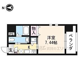 HF河原町二条レジデンス 1Kの間取図画像
