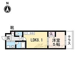 サクシード宝ヶ池 1LDKの間取図画像