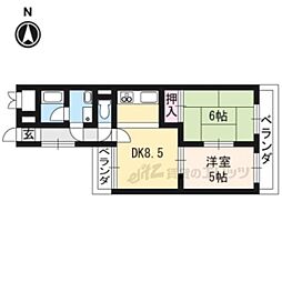 カーサフジキ 2LDKの間取図画像