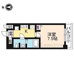 SWISS京都堀川EAST 1Kの間取図画像