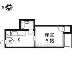 シモン堀川 1Kの間取図画像
