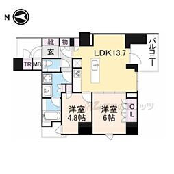 グランドメゾン京都御池通 2LDKの間取図画像