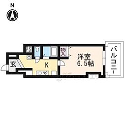 T'sCasa御幸町 1Kの間取図画像